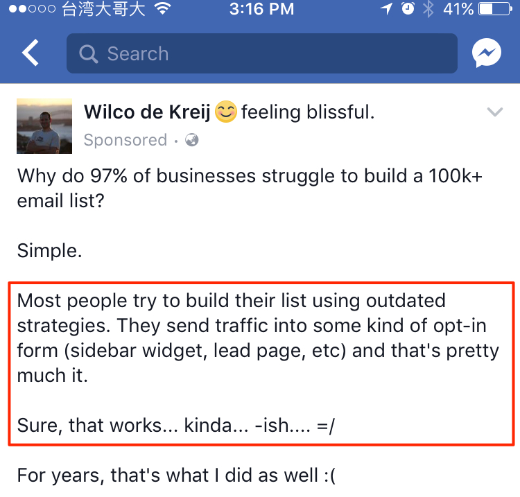 Here’s Why I Clicked on Wilco de Kreij’s Facebook Ad